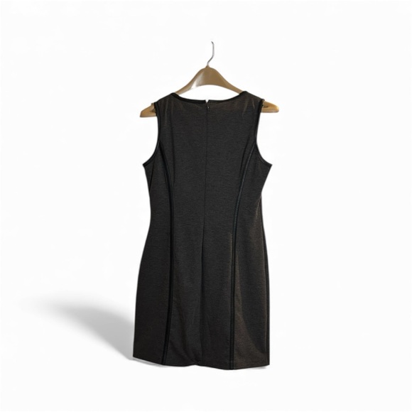 Y2K Glam Grey & Black Contour Detailing Fitted Sleeveless Mini Dress Rafaella 6P - Picture 6 of 12